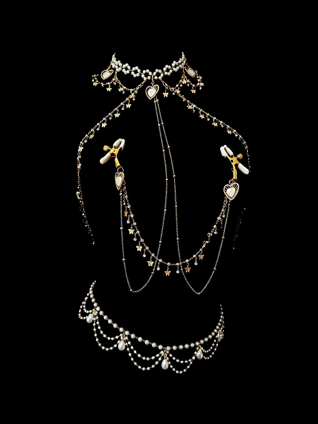 Gothic Butterfly Pendant - Rhinestone with Elastic Body Chain — view 1