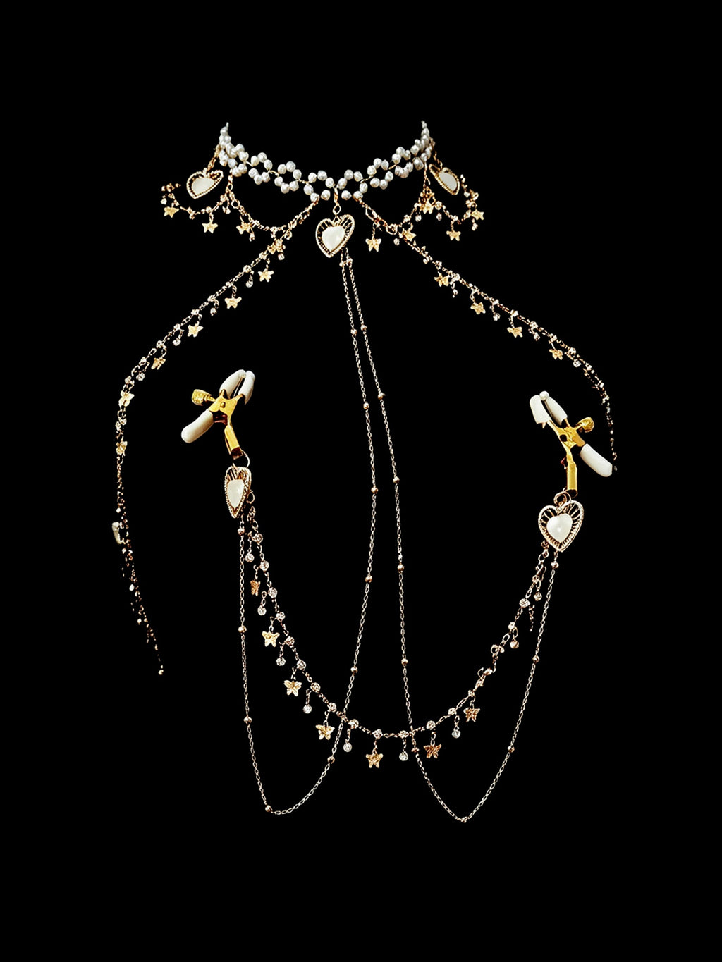 Gothic Butterfly Pendant - Rhinestone with Elastic Body Chain — view 4