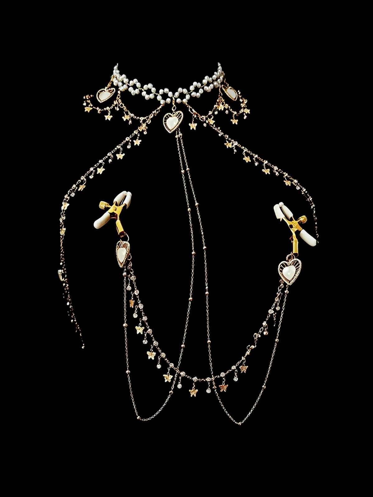Gothic Butterfly Pendant - Rhinestone with Elastic Body Chain — view 4