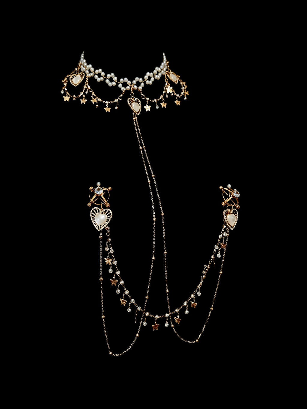 Gothic Butterfly Pendant - Rhinestone with Elastic Body Chain — view 6