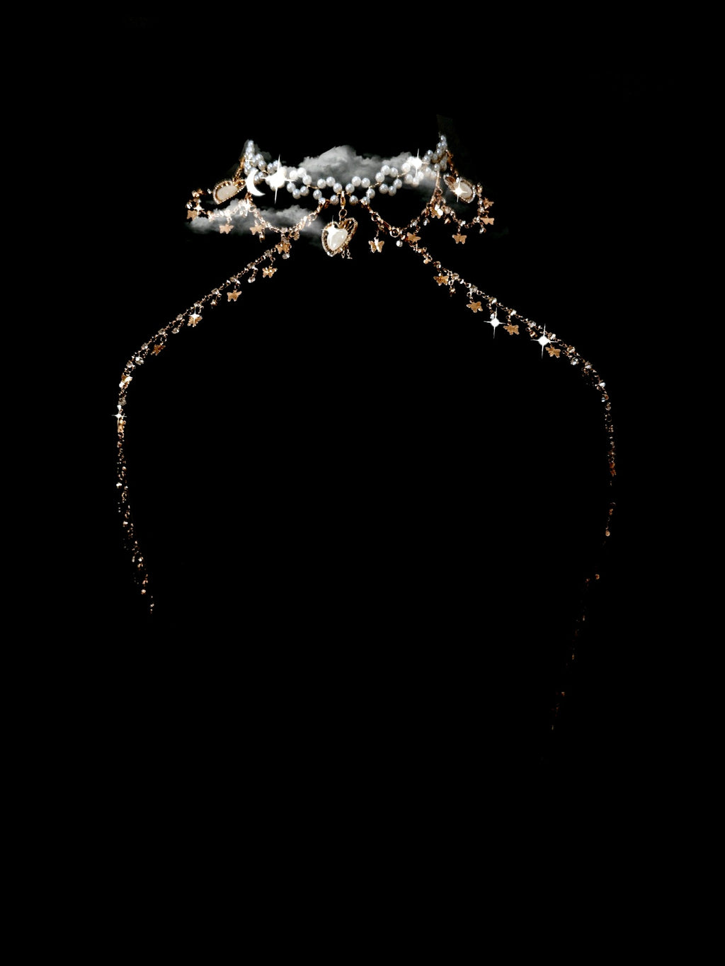 Gothic Butterfly Pendant - Rhinestone with Elastic Body Chain — view 7