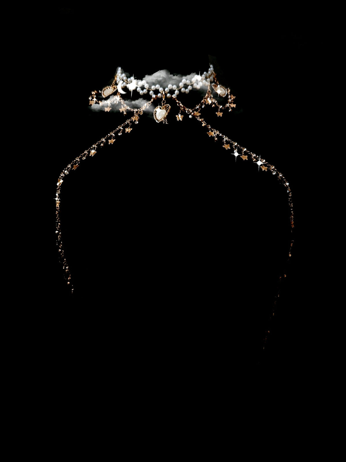 Gothic Butterfly Pendant - Rhinestone with Elastic Body Chain — view 7