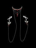 Gothic Butterfly Red Crystal Choker - with Body Chain | Blackyyds