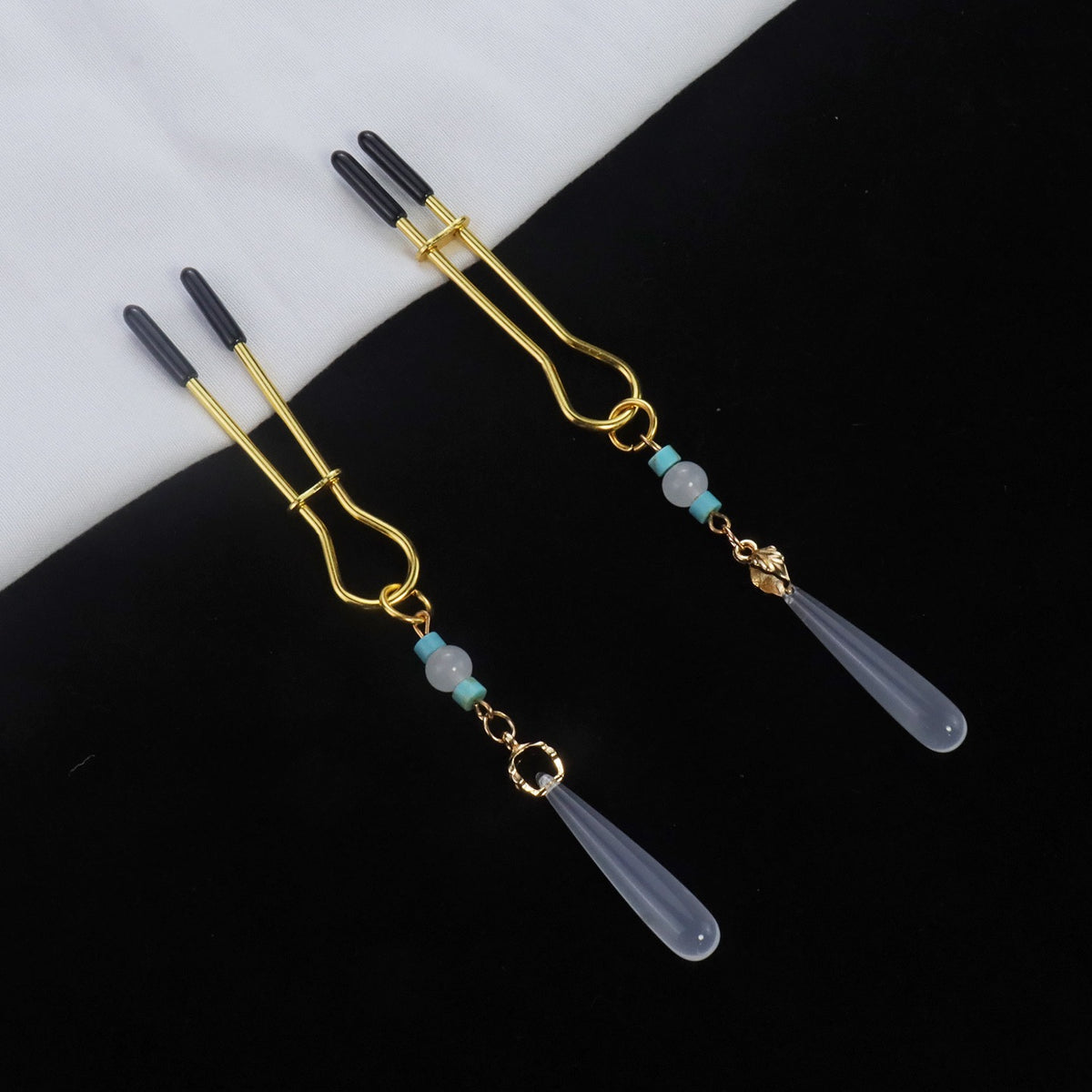 Gothic Butterfly Teardrop Pendant - Crystal Clip Attachment gothic jewelry product view 4 | Blackyyds