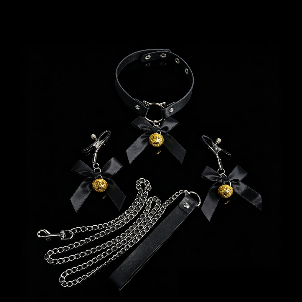 Gothic Cat Ear Bell Choker - Black | Blackyyds