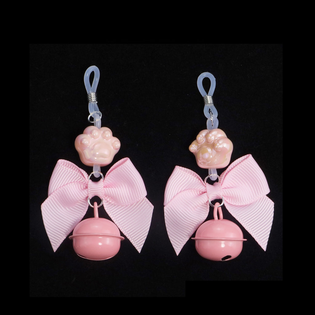 Gothic Cat Paw Bell Bow Pendant - Multi-Color Elastic Band Style | Blackyyds