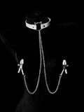 Gothic Choker - Black-and-White Clip Attachment | Alt Fashion Collar — view 1