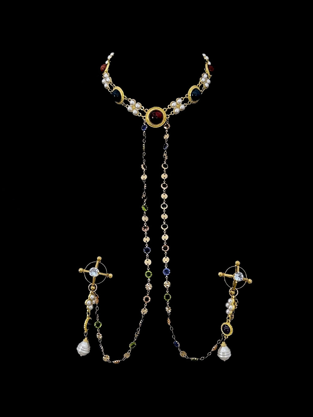 Gothic Choker - with Body Chain product view 2 | Blackyyds
