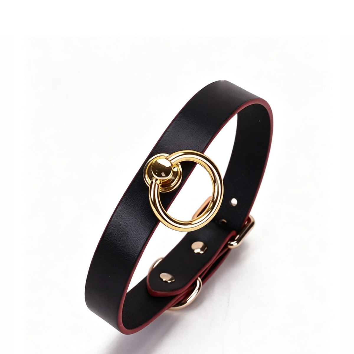 Gothic Choker Bracelet Mask Set - Black-and-Red Black gothic jewelry product view 2 | Blackyyds