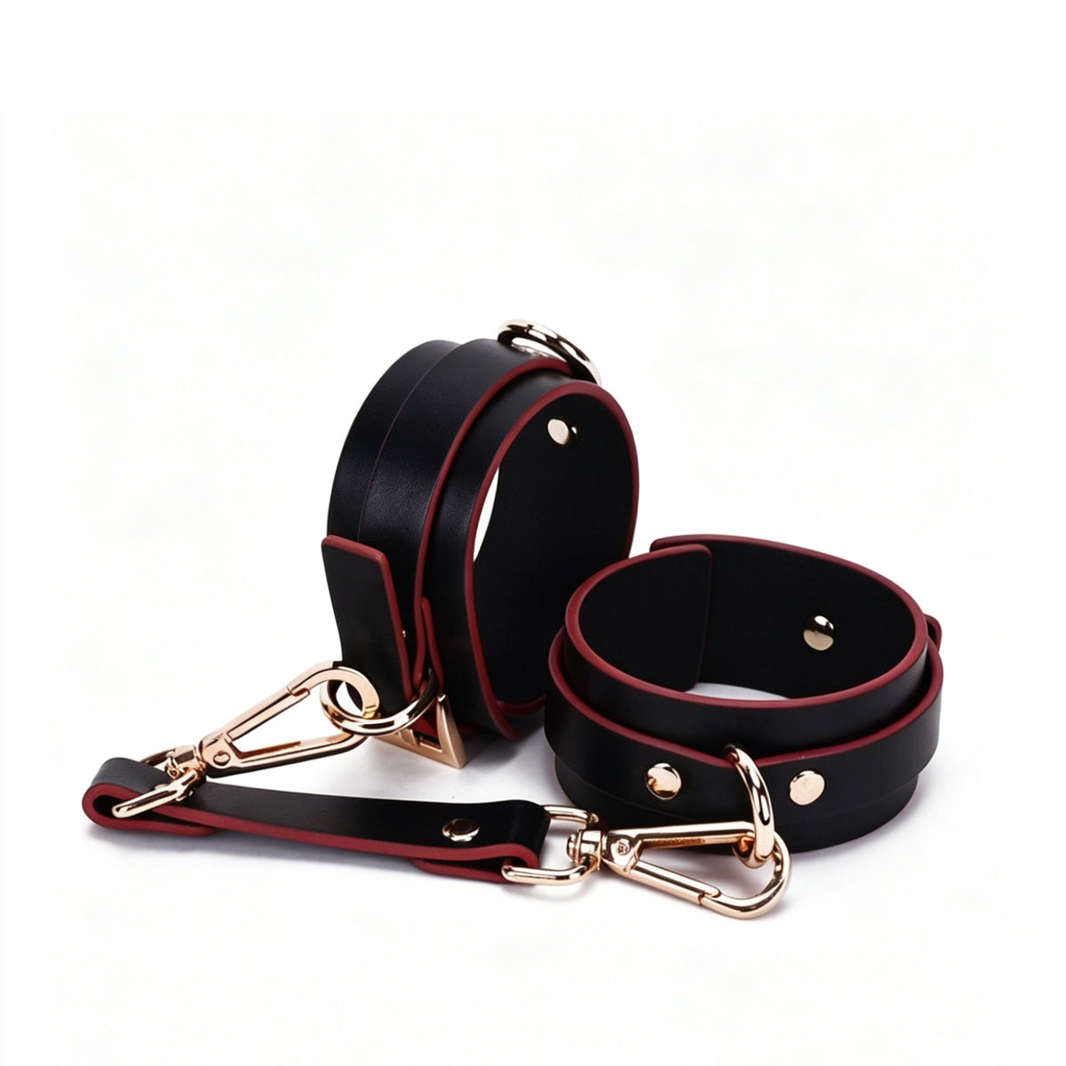 Gothic Choker Bracelet Mask Set - Black-and-Red Black angle view | Blackyyds