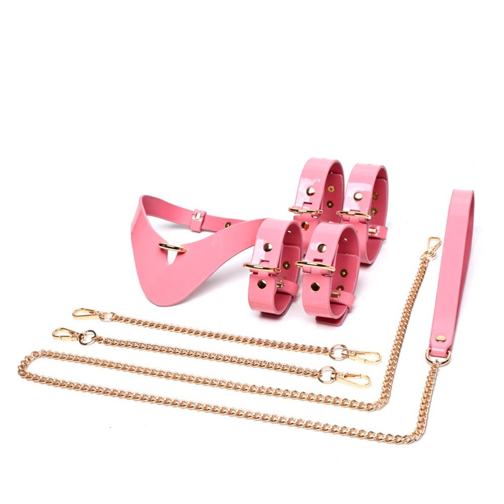 Gothic Choker Bracelet Set - 7-Piece Pink | Blackyyds