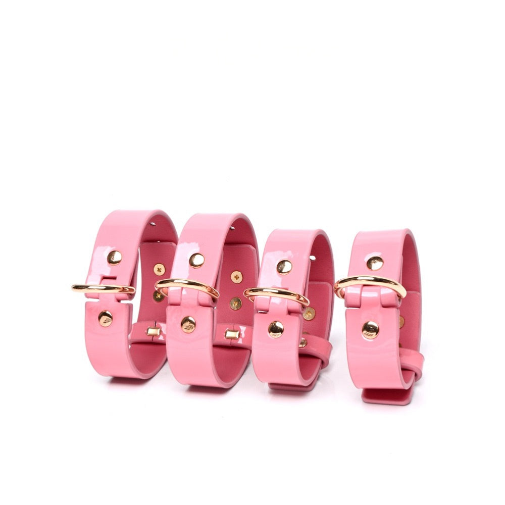 Gothic Choker Bracelet Set - 7-Piece Pink angle view | Blackyyds