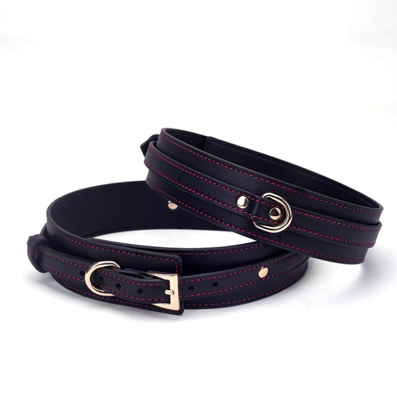 Gothic Choker Bracelet Set - 8-Piece Black-and-Red gothic necklace detail shot | Blackyyds