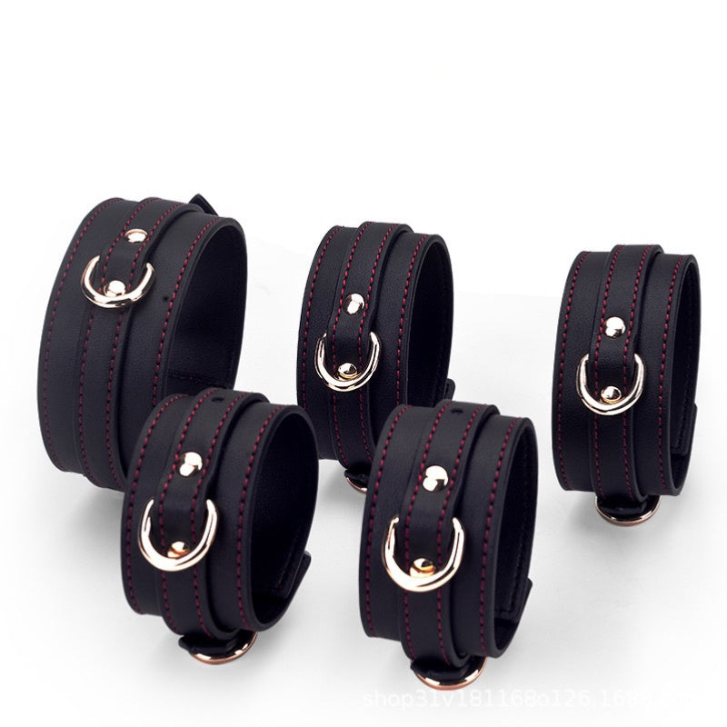 Gothic Choker Bracelet Set - 8-Piece Black-and-Red product view 3 | Blackyyds