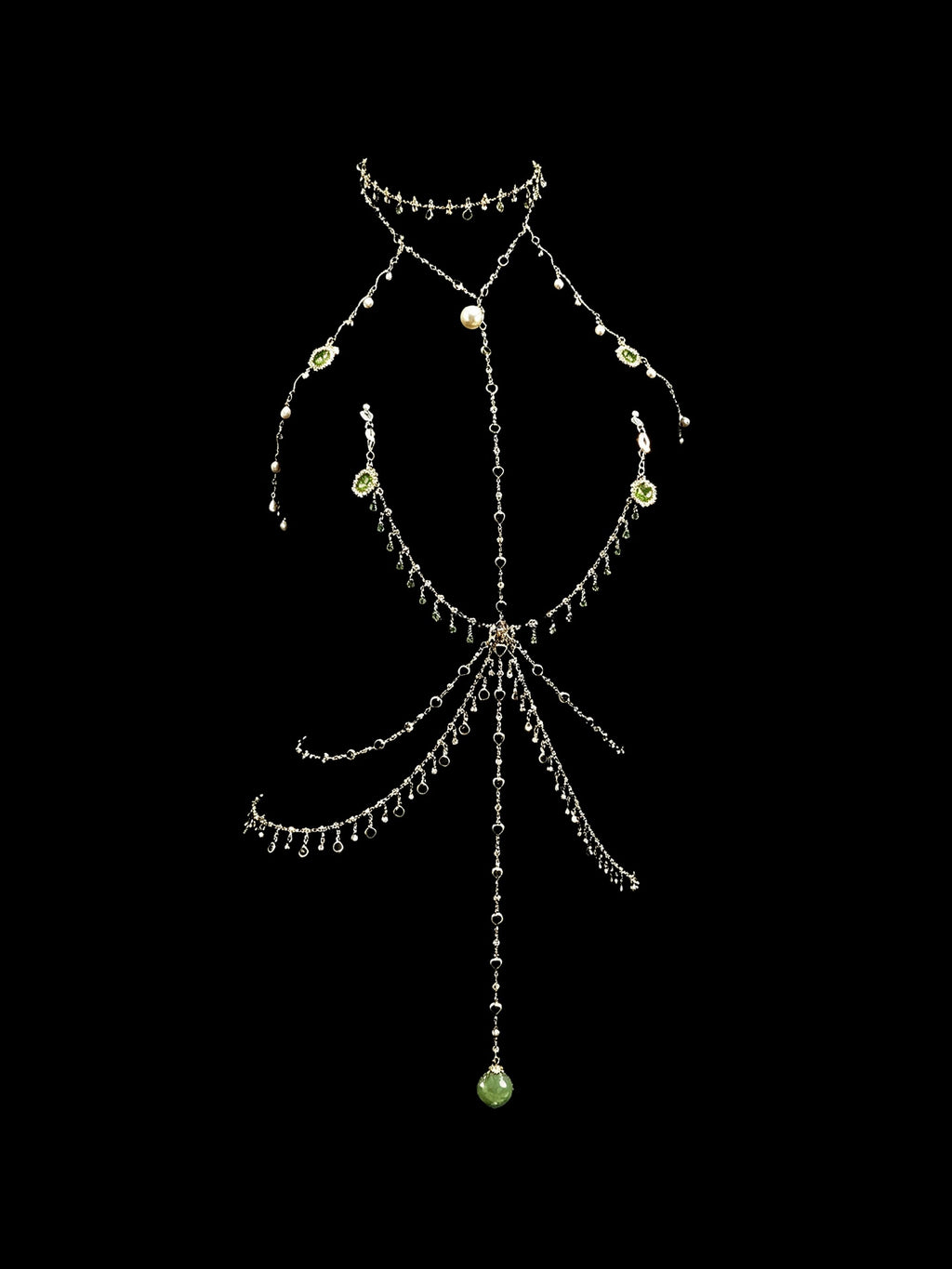 Gothic Choker - Matcha Green with Body Chain | Blackyyds