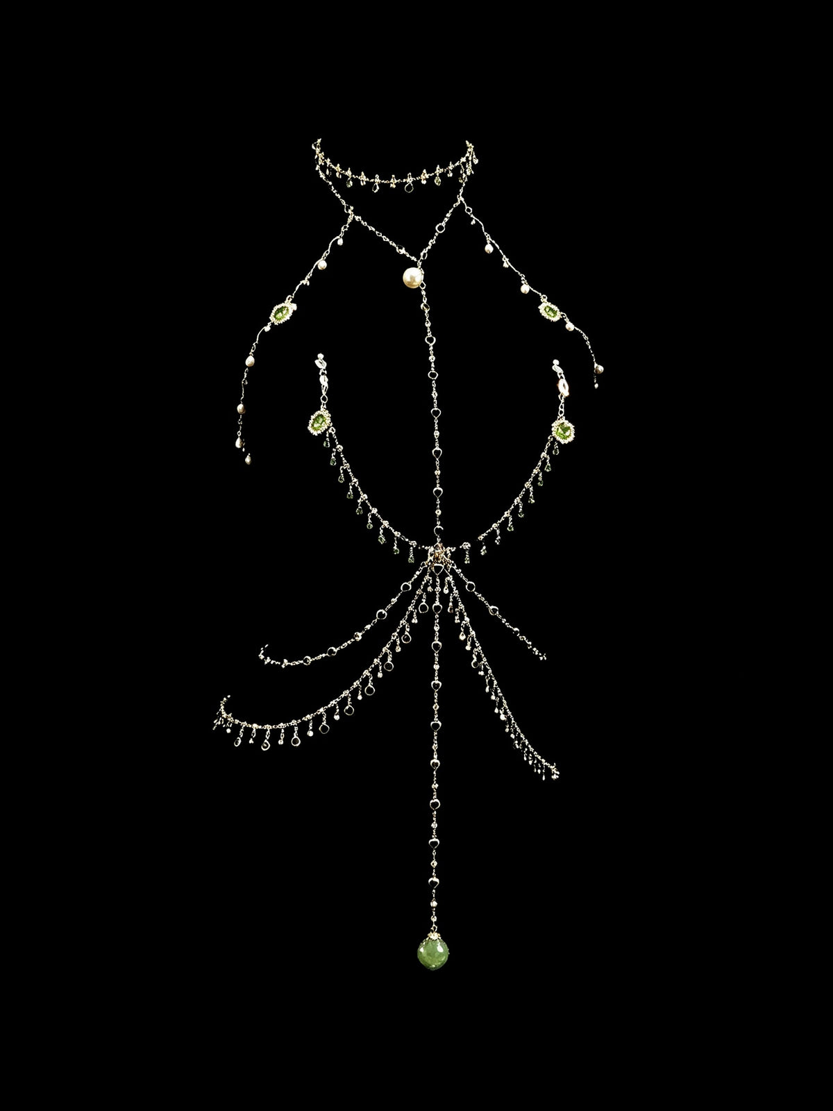 Gothic Choker - Matcha Green with Body Chain | Blackyyds
