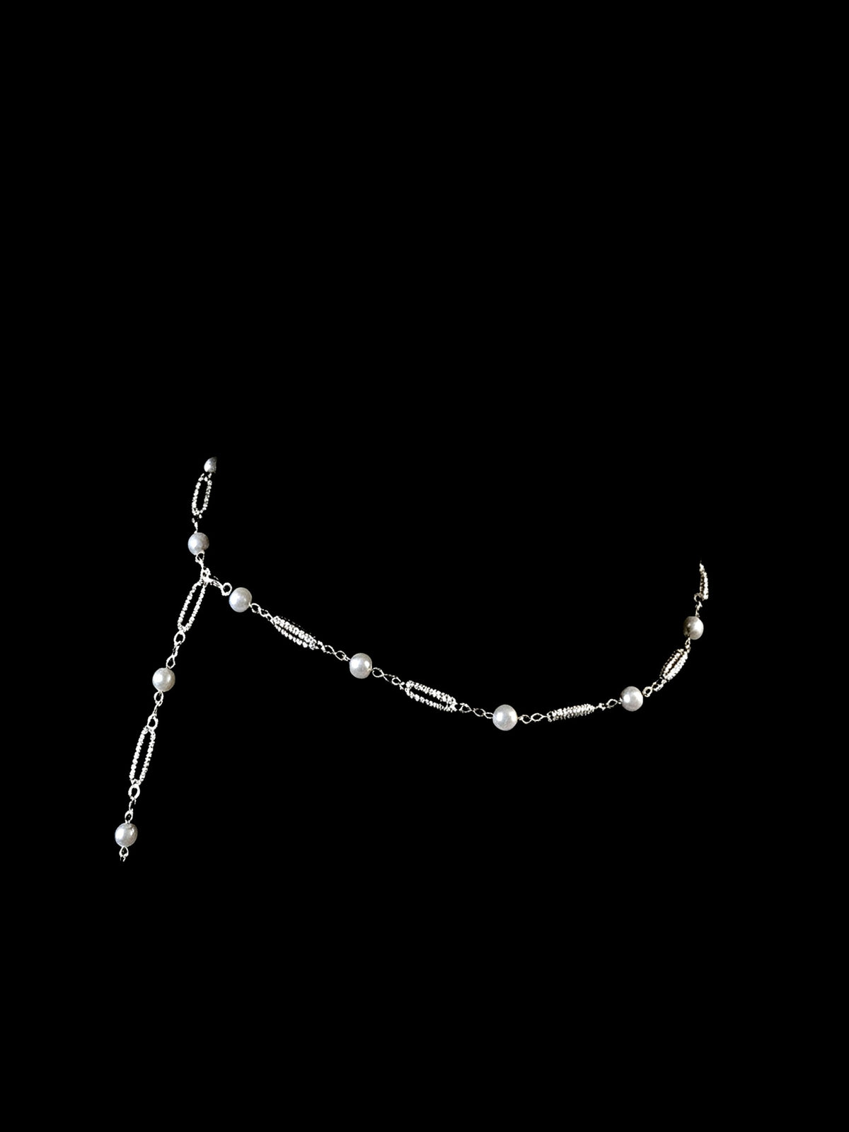 Gothic Cross Pendant - Pearl with Body Chain product view 2 | Blackyyds