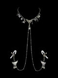 Gothic Cutout Butterfly Tassel Collarbone Necklace - Multi-Color Metal | Blackyyds