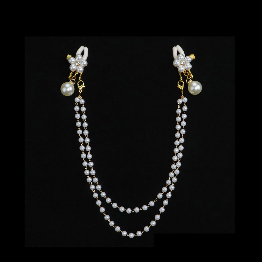 Gothic Flower Bell Chain Pendant - Pearl Clip Attachment angle view | Blackyyds