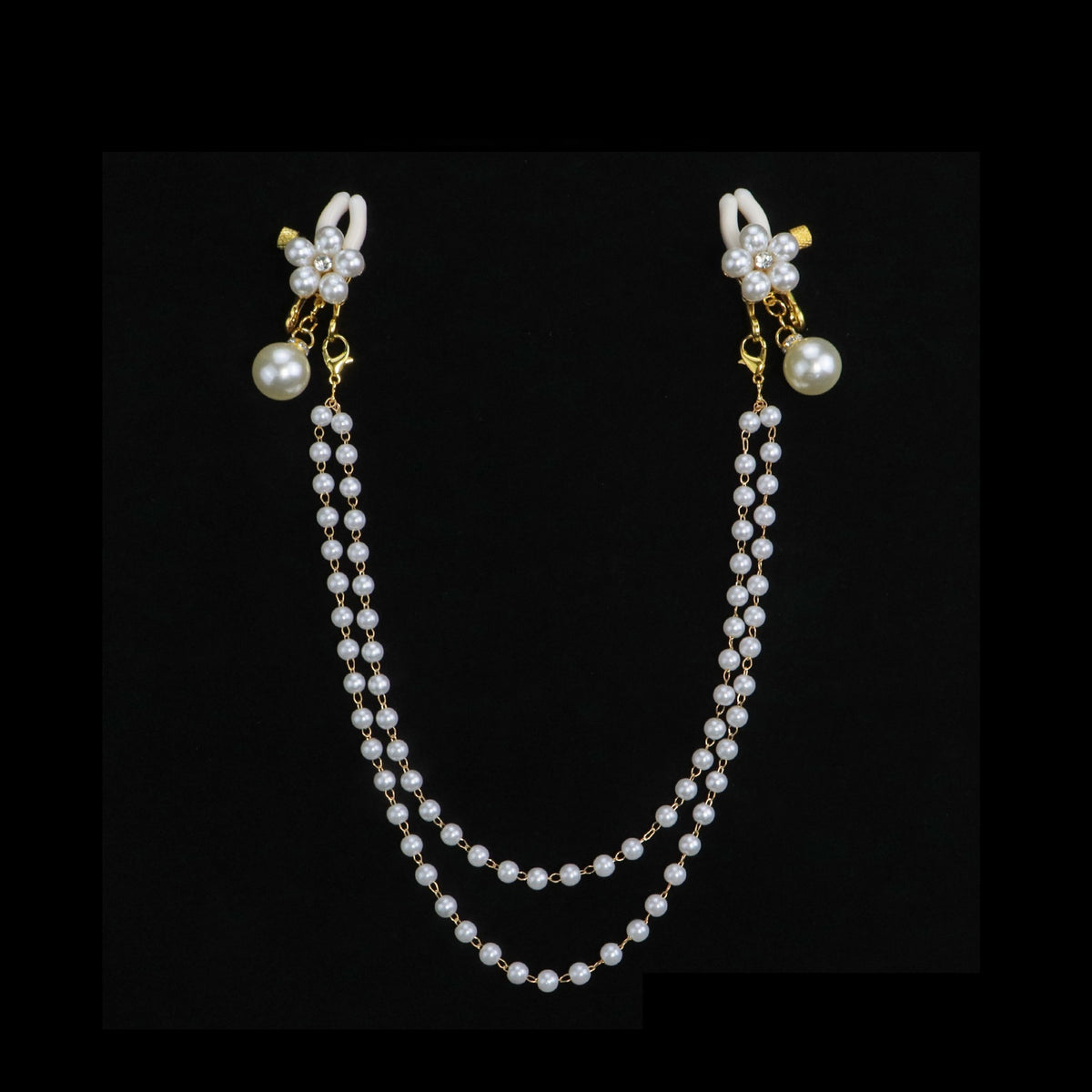 Gothic Flower Bell Chain Pendant - Pearl Clip Attachment angle view | Blackyyds