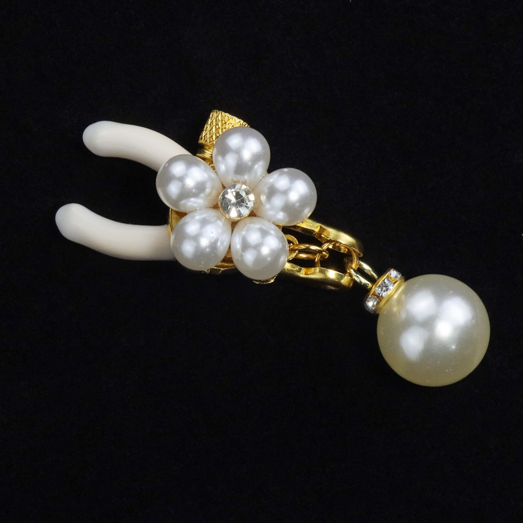 Gothic Flower Bell Chain Pendant - Pearl Clip Attachment product view 3 | Blackyyds