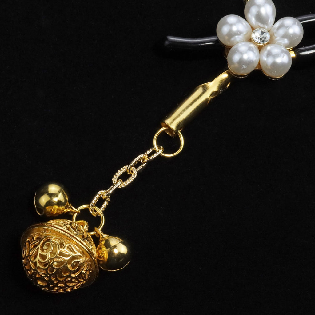 Gothic Flower Palace Bell Chain Pendant - Pearl Clip Attachment gothic jewelry product view 2 | Blackyyds