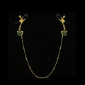 Gothic Green Crystal Butterfly Bell Chain Pendant - Clip Attachment | Blackyyds