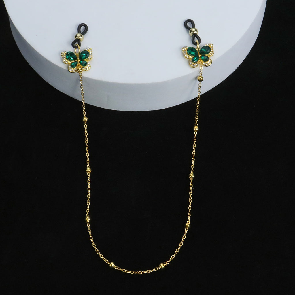 Gothic Green Crystal Butterfly Bell Chain Pendant - Clip Attachment product view 3 | Blackyyds