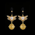Gothic Heart Angel Bell Pendant - Multi-Color Elastic Band Style | Blackyyds