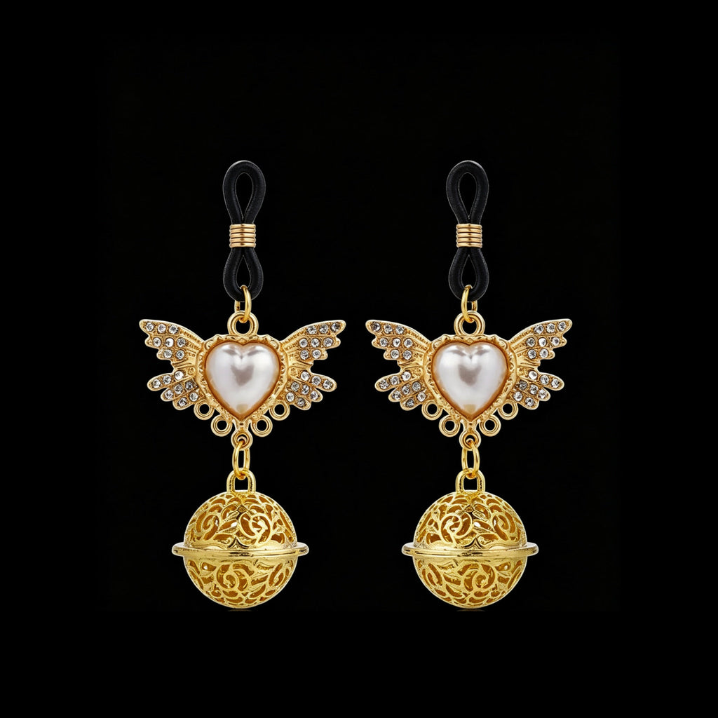 heart angel bow pendant front view | Blackyyds