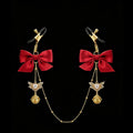 Gothic Heart Angel Bell Pendant - Red-and-Gold Clip Attachment | Blackyyds