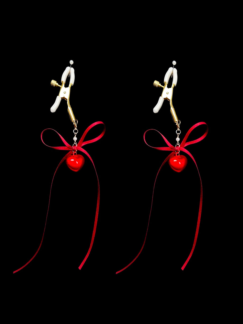 Gothic Heart Bell Pendant - Red with Body Chain product view 2 | Blackyyds