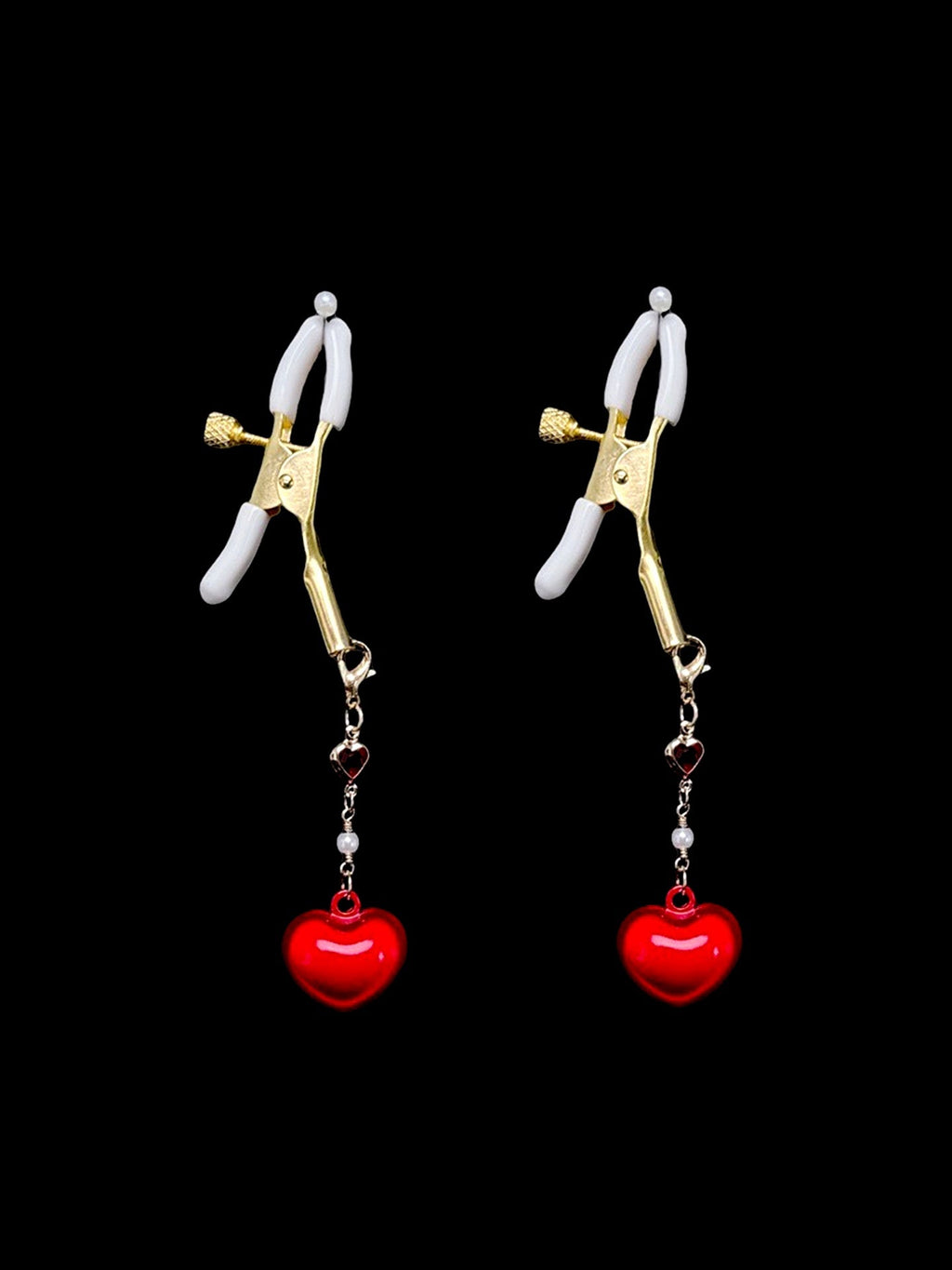 red bell heart body chain alternate angle | Blackyyds