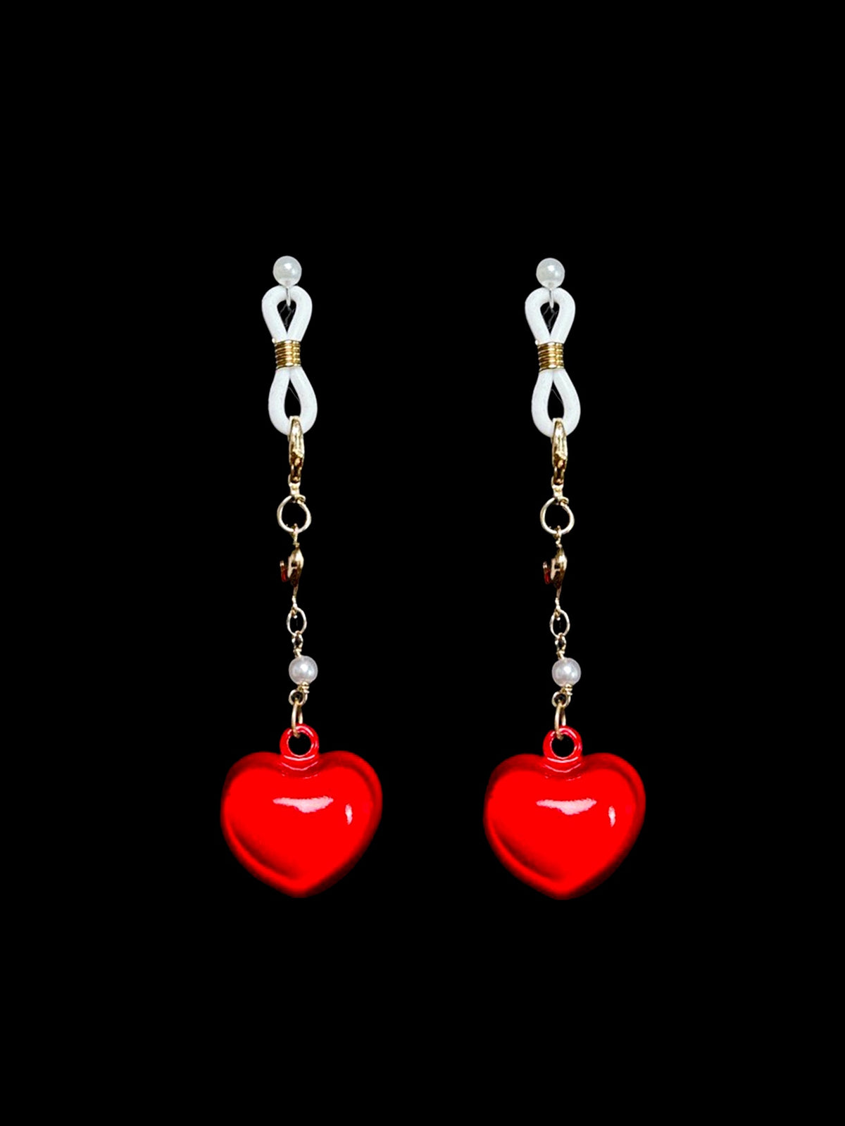 Gothic Heart Bell Pendant - Red with Body Chain product view 5 | Blackyyds