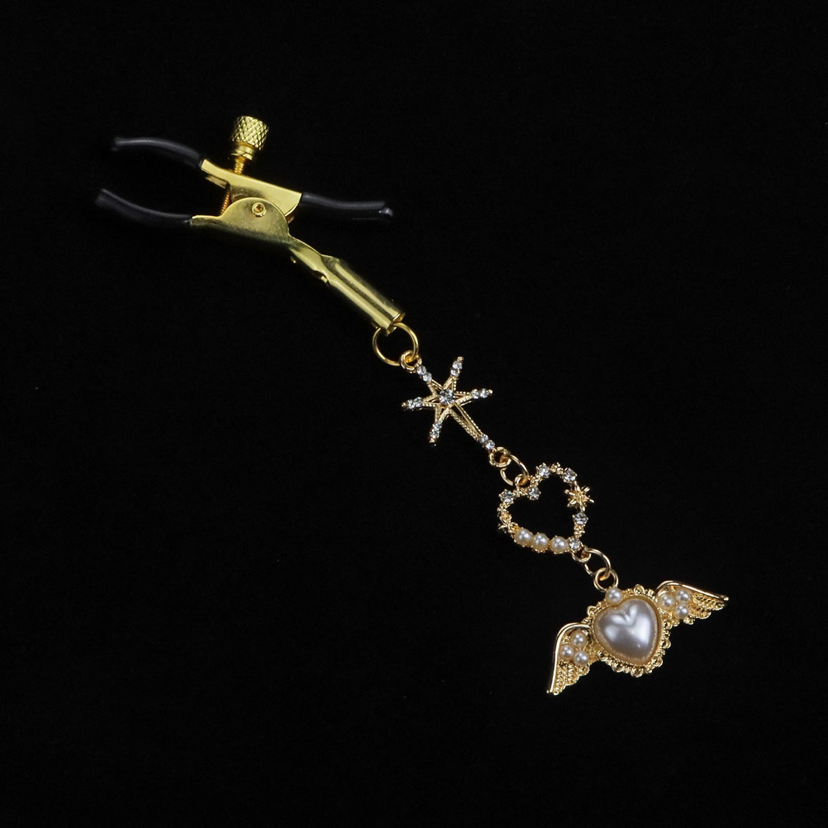 Gothic Heart Palace Bell Angel Pendant - Statement Neck Piece gothic jewelry product view 4 | Blackyyds