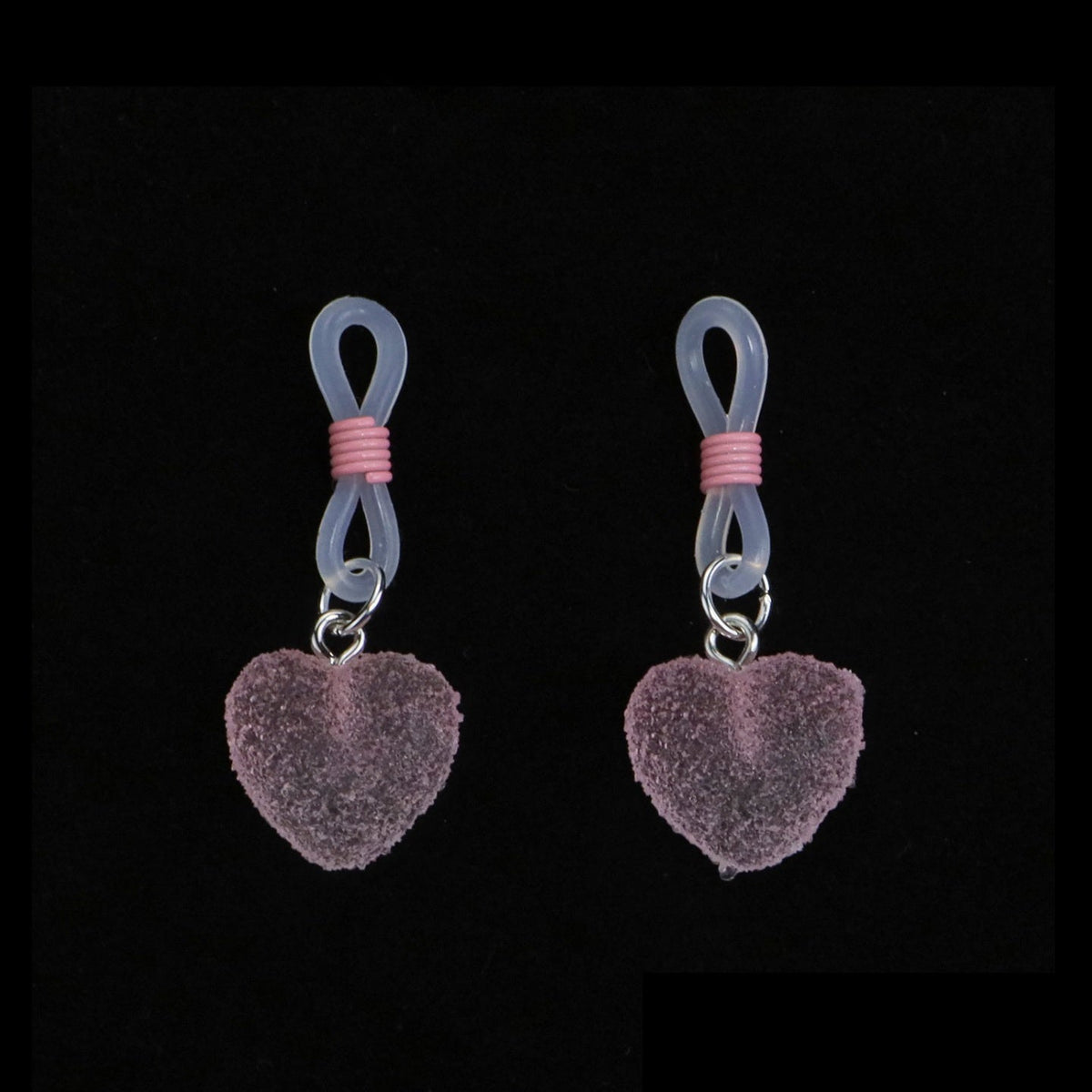 red blue heart ombre elastic pendant front view | Blackyyds