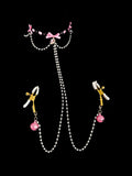 Gothic Lace Choker - Black-and-Pink with Body Chain | Blackyyds