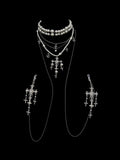 Gothic Layered Choker - Pearl with Body Chain | Blackyyds