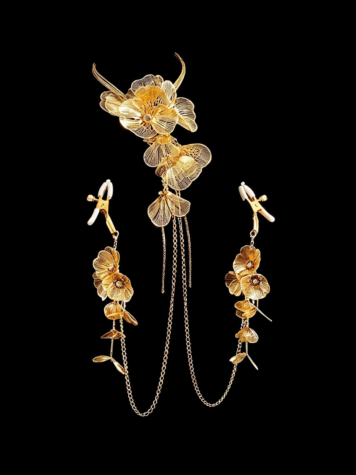 Gothic Oversized Flower Pendant - with Body Chain product view 2 | Blackyyds