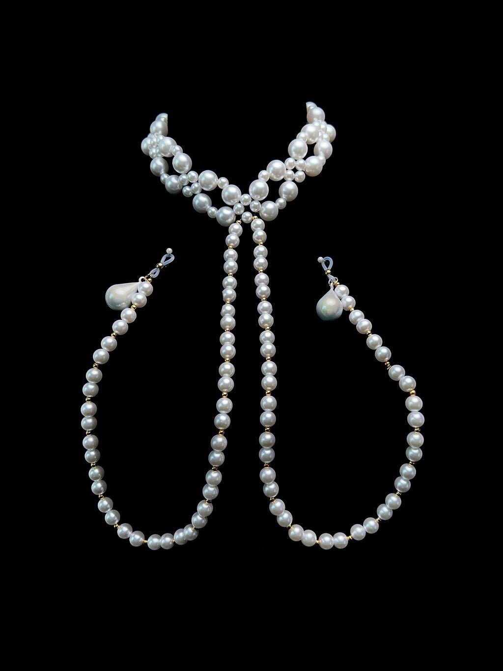 Gothic Pearl Choker - with Elastic Body Chain | Blackyyds