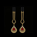 Gothic Pendant - Red-and-Gold Clip Attachment - gothic necklace | Blackyyds