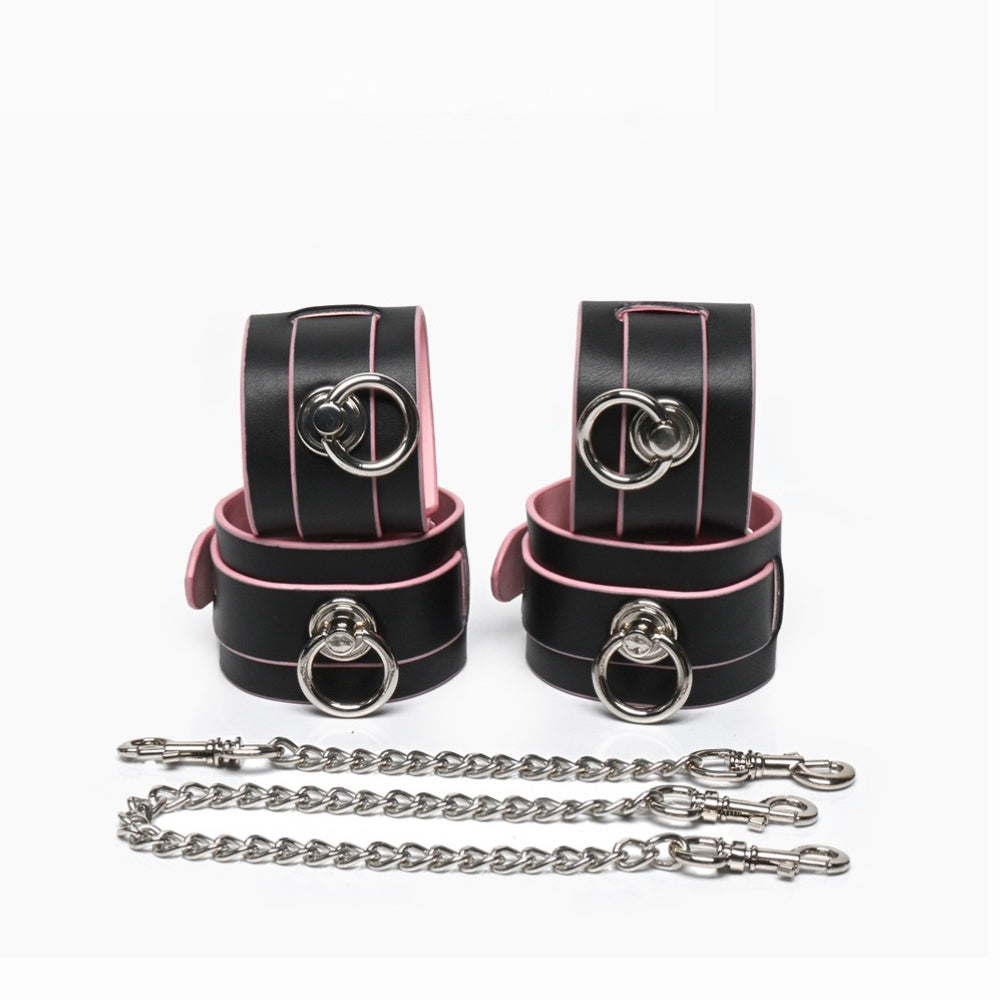 Gothic Pouch Storage Set - 8-Piece Black-and-Pink y2k jewelry product view 2 | Blackyyds