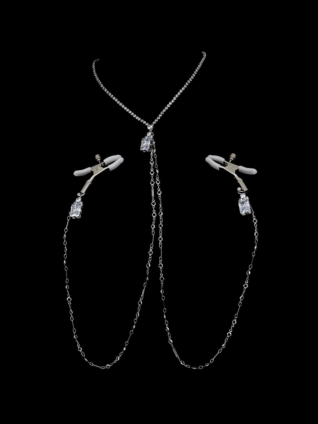 Gothic Rhinestone Choker - with Body Chain | Blackyyds