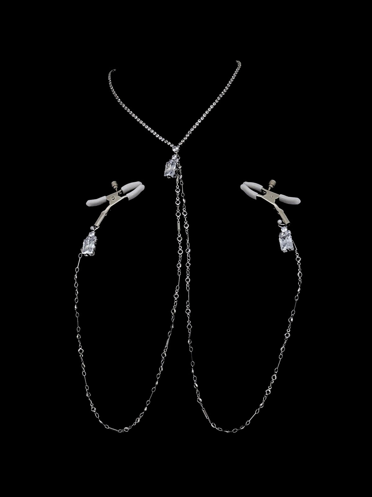 Gothic Rhinestone Choker - with Body Chain | Blackyyds