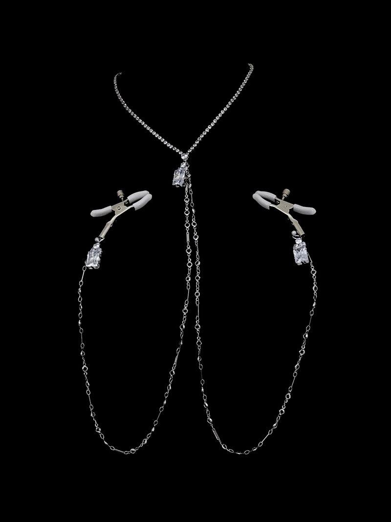 Gothic Rhinestone Choker - with Body Chain | Blackyyds