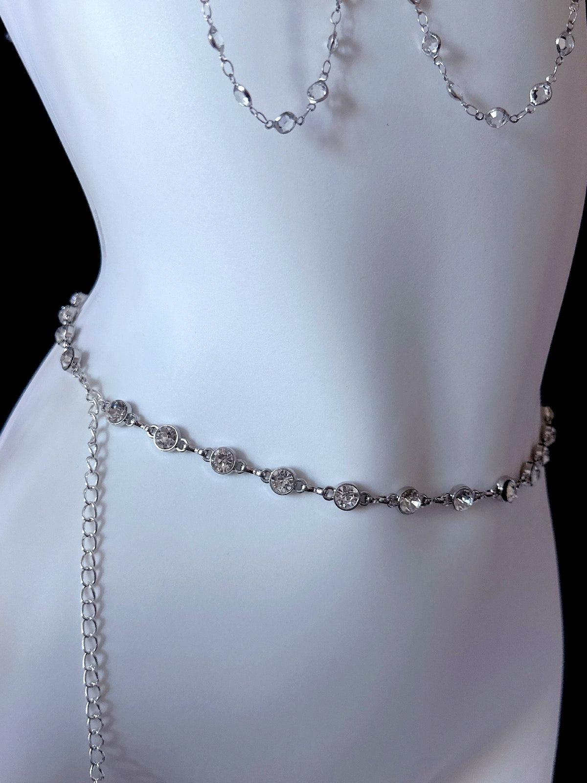 Gothic Rhinestone Choker - with Body Chain product view 3 | Blackyyds