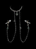 Gothic Rhinestone Choker - Green with Body Chain | Blackyyds