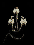 Gothic Shell Bow Bell Choker - Black with Body Chain | Blackyyds