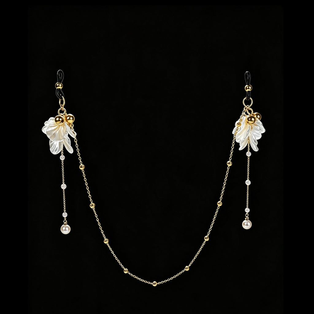 Gothic Shell Petal Bell Chain Necklace - Multi-Color Elastic Band Style | Blackyyds