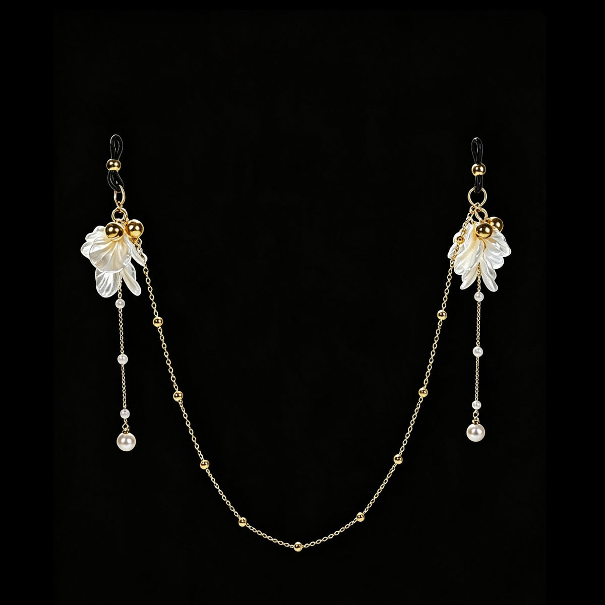 Gothic Shell Petal Bell Chain Necklace - Multi-Color Elastic Band Style | Blackyyds